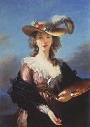 Elisabeth-Louise Vigee-Lebrun Self-Portrait in a Straw France oil painting artist